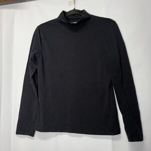 Cambridge Dry Goods Black Mock Neck Long Sleeve Top Women's Medium Base Layer